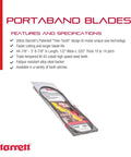 Univerz Bi Metal Portaband Saw Blade features and specifications, heavy duty for metal cuts, 3 ft 8 7/8 in length, 10-14 TPI