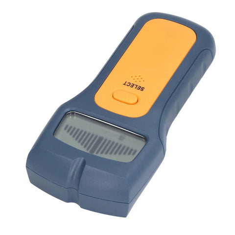 FTVOGUE Wall Scanner Sound Graphic Alarm Depth Position Detection Stud Finder with Double Alert and Wide Application for Metal Wood Wire Live Circuits, handheld design with display and orange buttons.