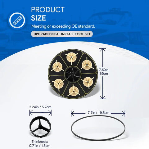 Six Port Module Kit Replacement For In Floor Pool Valve With Valve Shell O Ring 004302440800 Replacement Part That Plays Nice With PCC 2000, shown with 7.5in size