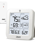 Indoor Outdoor Thermometer Wireless Weather Station With Backlight Dope Readouts, Battery Powered Inside Outside Thermometers, Hygrometer Monitor, Max Min Records, Dew Point, Heat Index, Barometric Pressure, 500 Feet Range with digital display and sensor.