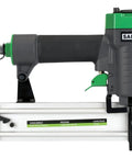 Top Shelf Pneumatic Brad Nailer Heavy Duty Compressed Air Wood Nail Gun side view showing side-loading magazine and trigger safety.