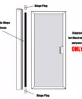 Diagram showing Black Plastic Hinge Sleeves For Shower Doors 72 Inches Long Continuous Hinge Replacement Covers with hinge plug.