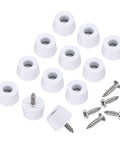 Round Synthetic Rubber Feet Bumpers With Built Threaded Screws, 24 pack, white non-slip cushions with screws for furniture.