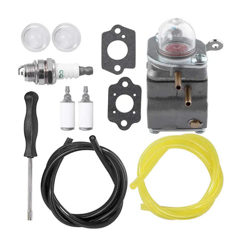 Replacement Carburetor Kit For Bolens And Cub Cadet String Trimmers Includes Fuel Filter Spark Plug Fuel Lines Gaskets And Adjustment Tool Replaces WT973 For BL110 BL160 BL425 BC210 BC280 CC212 CS202 SS270