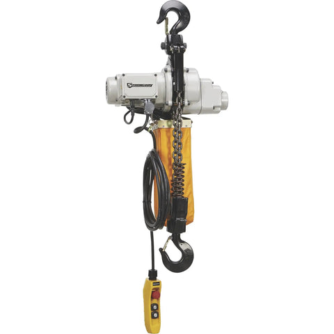 Electric Chain Hoist 2-Ton Load Capacity With 9.84 Ft Lift, 110V Single-Phase Motor, Built-In Chain Bag, Overload Safety
