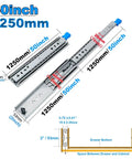 Heavy Duty Drawer Slides With Secure Locking Mechanism And Full Extension Side Mount Runners For Kitchen Cabinets, Home Desks, And Camper Vans, 50 inch/1250mm length.