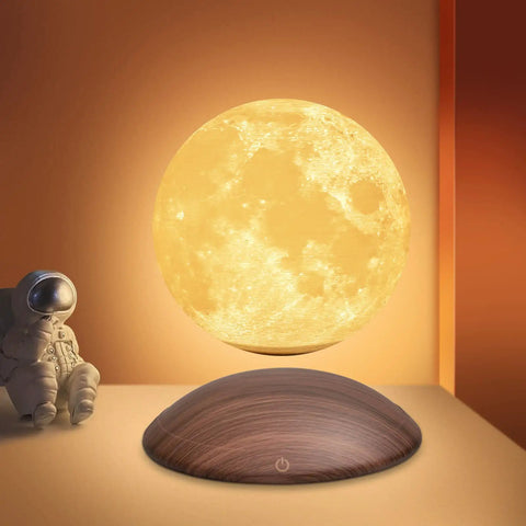 Magnetic Levitating Moon Lamp Floating Moon Light Spinning Night Light With Arc Base Remote Timing Three Color Modes Dope 5.9 Inch Gift For Kids Friends Home Decor Gift Idea