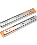 Smooth Stainless Steel Heavy Duty Drawer Slides With Soft Close Extending From 10 To 22 Inches Three Section Cabinet Rails
