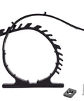 Sinoking rubber clamp for mounting tools, adjustable 2.5–7.5 in diameter, black plastic with base and mounting screws