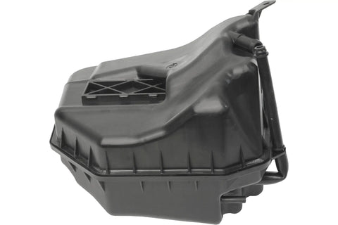 Built Tough Coolant Expansion Tank Replacement Fits Vw Touareg And Audi Q7 Models From 2004 To 2015 Flat side view of black coolant tank.