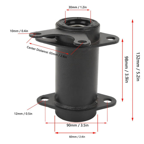 Rear Axle Bearing Carrier Hub for 50cc to 125cc ATVs Quad Go Karts, with detailed dimensions displayed, rugged metal build