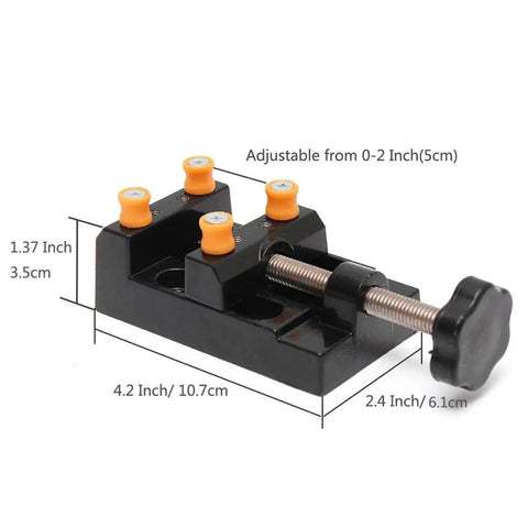 Universal Mini Drill Press Vise Clamp, aluminum alloy, adjustable 0-2 inch, for Jewelry and DIY Projects Table Bench Vise.