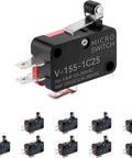 Lead Limit Switch With Short Hinge Roller Lever Arm SPDT 1NO 1NC Snap Action Micro Switch V-155-1C25 close-up view