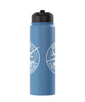 Blue Sailplane Pilot Insulated Stainless Steel Water Bottle For Soaring Club Members And Glider Fans with printed logo