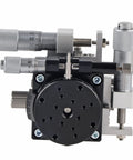 Three Axis Manual Linear Stage 40x40mm With Fine Adjustment Knobs for Optical Experiments, Tight Lock Carbide Side Head