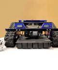 Front view of versatile lawn mower workhorse for park community and home use with manual and electric options, tread tires visible