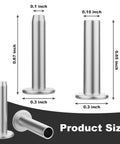 Nickel Silver Knife Handle Rivet Pins 5/16 Inch Head 5/8 Inch Shaft Set Of 15 For DIY Knife Making dimensions guide with measurements