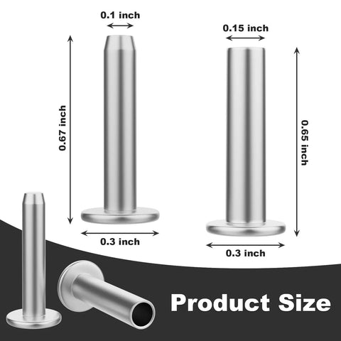 Nickel Silver Knife Handle Rivet Pins 5/16 Inch Head 5/8 Inch Shaft Set Of 15 For DIY Knife Making dimensions guide with measurements