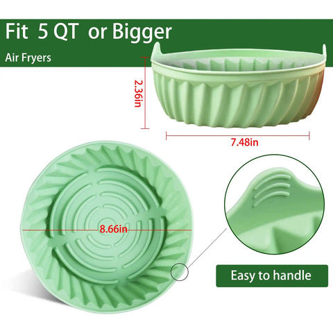 2 Pack Air Fryer Silicone Liners Reusable Liners For 5 Qt And Up Square Or Round Air Fryer Oven Accessories Food Grade Silicone Up To 500F