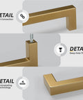Detailed view of Champagne Bronze Cabinet Pulls Two And A Half Inch Brushed Bronze Drawer Handles 10 Pack Durable Premium Stainless Steel