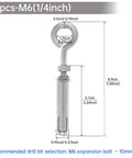 10 Pack M6 89mm Concrete Eye Bolts Stainless Steel Wall Eyebolts Concrete Shoulder Brick Anchors Built Tough Heavy Duty Expansion Screw Lifting Ring Fasteners for Lifting Anchoring and Hanging Projects
