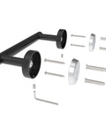 Matte Black Stainless Steel Toilet Paper Holder With Double Post Pivoting Roll, Wall Mounted Fixture For Commercial Bathrooms And RVs, Rustproof 304 Stainless Steel, Built To Last, Easy Install Tissue Holder with mounting hardware