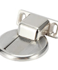 Heavy Duty Magnetic Door Stopper Holds Doors Securely and Protects Walls From Dents No Need To Punch Holes Stainless Steel Wall Protector For Home Or Office Use In Brushed Finish Style - close-up view.