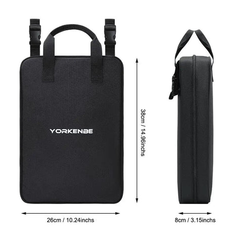 High Capacity Camp Kitchen Organizer Bag With Hanging Hooks And Paper Towel Holder Waterproof Multi Pocket Portable Storage side and front view