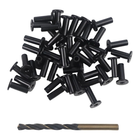 Grab These 45 Pack Black Steel Cable Railing Protector Sleeves For Durable Wood Posts, with drill bit hardware kit