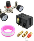 Yellow Bottom Air Compressor Pressure Switch Regulator Kit With Gauge 90 To 120 PSI Connector For Industrial Commercial And DIY Home Shop Use Durable Valve