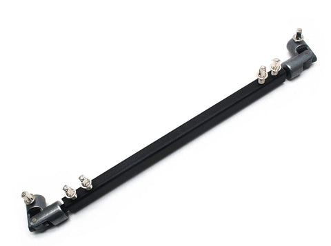 Heavy Duty Double Kick Drum Pedal Drive Shaft Steel Bass Drum Linkage Connector with smooth matte black finish.