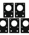 5 Pack Aluminum Motor Mount Plate Kit for NEMA 17 Stepper Motors, Black 42x42mm Mounting Plates arranged in rows