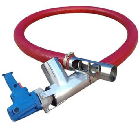 Heavy Duty Grain Pumping Machine With Portable Auger Screw Conveyor, High Suction Vacuum in steel and red hose design