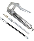 Mini Grease Gun 3000 PSI Heavy Duty Pistol Grip with 9.8 Inch Flexible Hose and 5.9 Inch Rigid Extension for 3 Oz Cartridges