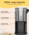 4 In 1 Electric Milk Frother And Warmer With Large 10oz Capacity Delivers Dense Hot Foam Or Light Foam Heats Milk Or Froths Cold Milk