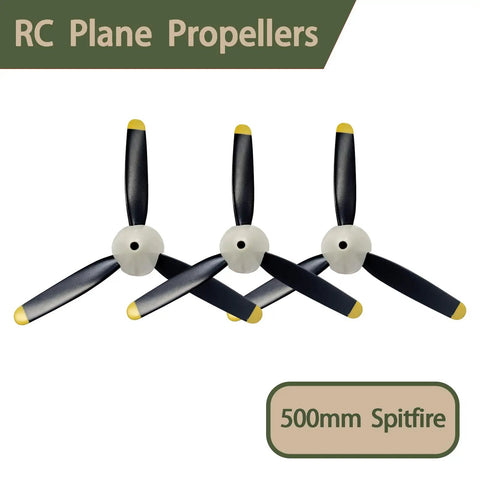 3 Piece RC Plane Propellers For Volantex Spitfire Fighter 500mm Brushless RC Plane 4 Channel Propeller Kit With Nose Cone Replacement Blades And Spare Parts Built Tough