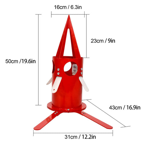 Beefy Big Bag Dispenser Unloader For Bulk Bags, Heavy Duty Feed Grain And Fertilizer, Rust Resistant Portable Unloader Tool For Farm, Warehouse And Home Use Red, 50cm tall