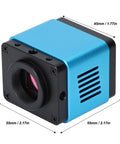 8.3MP USB microscope camera in blue, compact design with clear lens. Snag Crisp 4K Shots With This Badass 8.3MP USB Microscope Camera Delivering Killer 3840X2160 Clarity For Heavy Duty Industrial Work And Super Smooth Live Streaming.