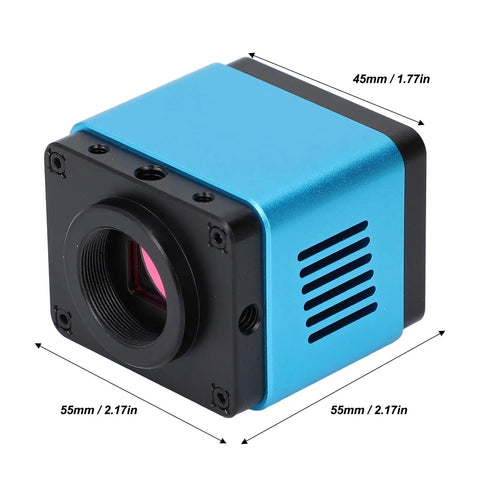 8.3MP USB microscope camera in blue, compact design with clear lens. Snag Crisp 4K Shots With This Badass 8.3MP USB Microscope Camera Delivering Killer 3840X2160 Clarity For Heavy Duty Industrial Work And Super Smooth Live Streaming.