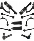 Heavy Duty 14 Piece Front Suspension Replacement Kit For Jeep Commander 06 10 including control arms, ball joints, and tie rods.