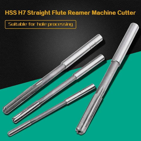 Ten-piece HSS H7 straight-flute reamer set for bore machining; for drilling and milling machines.