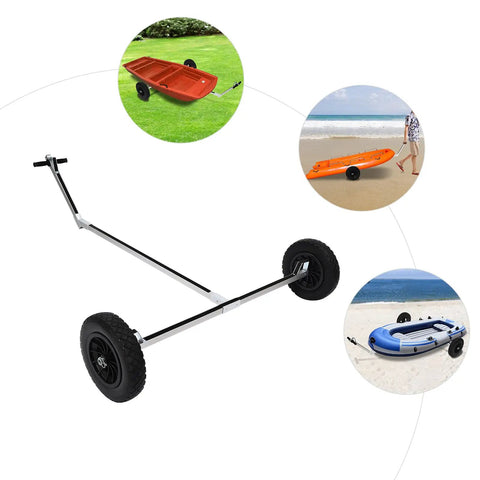 Boat Trailer Dolly Aluminum Alloy For Small Boats Heavy Duty 88 Lb Capacity Trolley With 14.57 Inch PU Wheels Beach Ready And Land Transport
