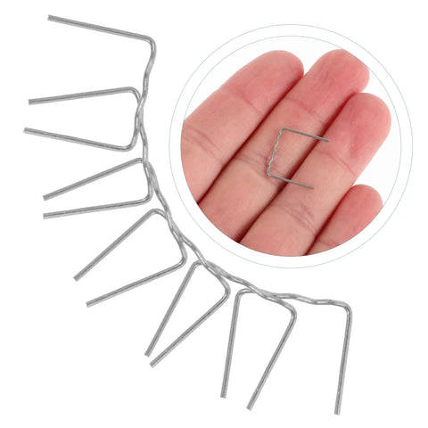 Hot melt staples from 100 Piece Car Bumper Plastic Repair Welding Rods Kit With Hot Melt Staples For Quick Dashboard Repairs And Multipurpose Auto Fixes