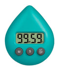 Waterproof Digital Timer With Suction Cup Loud Alarm For Kitchen Cooking Shower Exercise And Study Lcd Display Countdown Clock With Easy Start Stop Minute And Second Buttons For Classroom Office Or Home No Fuss Use showing teal front view