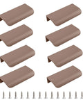 Finger Edge Pulls Self-Adhesive 8 Pack Concealed Cabinet Drawer Handles Modern Curved Aluminum Alloy Invisible Wardrobe Hardware