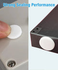 Set Of 6 White Silicone Rubber Plugs For 30 To 31 Mm Round Holes waterproof seal demonstrated installed on surfaces.