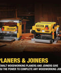 Heavy Duty 12.5 Inch Benchtop Wood Thickness Planer Packing A Beefy 15 Amp Motor And Triple Cutter Head on a workbench.