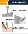 Step-by-step use of Built Tough Automatic Center Punch 2 Pack Spring Loaded Steel Marking Tool for precise marking.