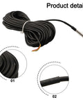 Rugged Stainless Steel Temperature Probe Sensor With 10 Meter Waterproof Cable For Remote Monitoring Gear In Large Industrial Spaces Refrigeration Units Telecom Rooms And Enclosures, coiled cable close-up