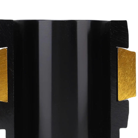 Pro Grade CNC Aluminum Fork Seal Driver Tool for 49mm and 50mm Motorcycle Forks Universal Kit showing black and gold detail